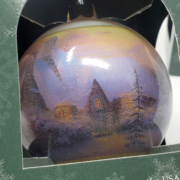 Bradford Exchange Thomas Kinkade Signature collection Christmas Ornament x2 - Picture 6 of 10